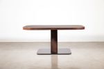 Modern Square Wood & Leather Table from Costantini, Vincenzo | Tables by Costantini Design. Item composed of wood and leather in contemporary or modern style