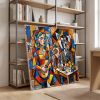Cubist Musical Gathering Oil Painting | Oil And Acrylic Painting in Paintings by Dynasty Artisan. Item made of linen works with mid century modern & contemporary style