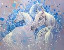 Magical Realism Arabian Horses Oil Painting | Oil And Acrylic Painting in Paintings by Gill Bustamante