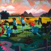 La Tierra de la Culebra wall-size landscape painting | Oil And Acrylic Painting in Paintings by Victor Castillo. Item composed of canvas & synthetic