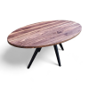 Oval Dining Table | Custom Epoxy Resin Table | Tables by Ironscustomwood. Item made of wood with metal