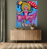 Figurative art outsider art  original wall art | Oil And Acrylic Painting in Paintings by Berez Art. Item composed of canvas in contemporary or urban style