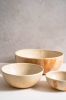 Beige Matte Stoneware Salad Serving Bowl | Serveware by Creating Comfort Lab. Item made of wood