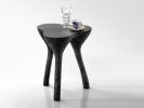 Handmade Live Edge Black Side Table | Tables by Donatas Žukauskas. Item composed of wood and cement in minimalism or contemporary style