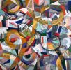 Transcription | Mixed Media by Kim Shockley Karelson Art | Lenox Square in Atlanta. Item composed of birch wood in mid century modern or eclectic & maximalism style