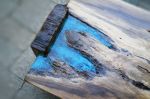 Live edge oak epoxy inlay coffee table | Tables by Abodeacious. Item composed of oak wood