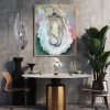 Oceans Iridescent Heart | Paintings by Sarah Butcher Art. Item composed of wood and canvas in coastal style