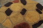 Vintage Geometric Gold Brown and Orange Wool Shag Pile | Area Rug in Rugs by Rug and Kilim