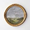 Round Landscape Art Print in Vintage Style | Prints in Paintings by Melissa Mary Jenkins Art. Item composed of paper compatible with contemporary and country & farmhouse style