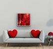 Red for Lucia | Oil And Acrylic Painting in Paintings by Viktoria Ganhao. Item composed of canvas & synthetic compatible with contemporary and modern style