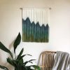 SIERRA GREEN Mountain Landscape Wall Tapestry | Macrame Wall Hanging in Wall Hangings by Wallflowers Hanging Art. Item composed of oak wood & wool compatible with boho and mid century modern style