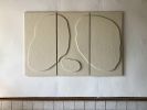 ‘Cocoon’ | Wall Sculpture in Wall Hangings by Greyya Jay. Item made of oak wood with cement works with minimalism & japandi style