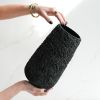 Giant Pear Shaped Vase in Carbon Black Concrete | Vases & Vessels by Carolyn Powers Designs. Item composed of concrete and glass in minimalism or contemporary style