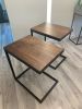 Walnut C table / side table / End table / Night stands | Tables by The 1906 Gents. Item composed of walnut & metal