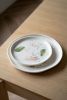 Handmade Porcelain Dinner Plates. Off-white With Strokes | Dinnerware by Creating Comfort Lab. Item composed of ceramic