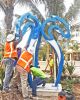 Dolphins Game | Public Sculptures by Gus Lina Art. Item composed of aluminum