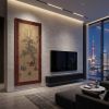 Song Dynasty Emperor Huizong "Listen to Qin" Museum Silk Art | Oil And Acrylic Painting in Paintings by Dynasty Artisan. Item made of wood works with contemporary & eclectic & maximalism style
