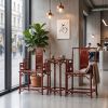 Imperial Sovereign Red Bamboo Style Ming Chair Table Set | Armchair in Chairs by Dynasty Artisan. Item composed of wood compatible with contemporary and eclectic & maximalism style