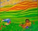 Children’s Activity Center Mural | Murals by Rachel Kaiser Art | Peak Health & Wellness Center in Great Falls. Item composed of synthetic