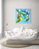 A Moment of Calculated Discord (40 x 40") | Oil And Acrylic Painting in Paintings by Calina Hiriza. Item made of canvas