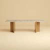 Travertine and Oak Lounge Table - PALM by Lebanto | Coffee Table in Tables by Lebanto. Item composed of oak wood and marble in minimalism or contemporary style