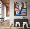 METROPOLIS - Original painting - Acrylic oil stick on canvas | Oil And Acrylic Painting in Paintings by Jilli Darling. Item made of canvas with synthetic