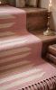 Handwoven Woolen Pink & White Runner Rug | Rugs by Evergreen Carpets. Item composed of wool compatible with boho and minimalism style