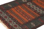Vintage Afghan Kilim with Polychromatic Geometric Patterns | Area Rug in Rugs by Rug and Kilim. Item composed of wool