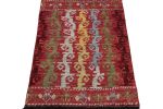 Rug & Kilim’s Caucasian Tribal Rug in Red with Vine Scroll | Area Rug in Rugs by Rug and Kilim