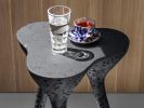 Handmade Live Edge Black Side Table | Tables by Donatas Žukauskas. Item composed of wood and cement in minimalism or contemporary style
