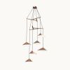 Emily V6 Pendant Light – Gold Semi-Matte | Chandeliers by MOSS Objects. Item made of oak wood with steel works with contemporary & modern style