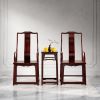 Imperial Ming Style Crimson Flamewood Official Hat Chair Set | Armchair in Chairs by Dynasty Artisan. Item composed of wood in contemporary or eclectic & maximalism style