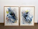 Light Wave IV and V | Paintings by Kristen Pobatschnig | Hale Family Center for Families | Boston Children's Hospital in Boston