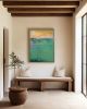 Emerald Reverie | Oil And Acrylic Painting in Paintings by Victoria Primicias. Item composed of wood & canvas compatible with contemporary and coastal style