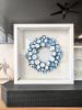 White and blue wall/bookshelf sculpture, framed | Mixed Media by Natasha Kanevski. Item compatible with minimalism and contemporary style