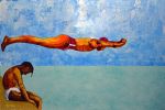 THE DIVER | Mixed Media by Beddru. Item made of synthetic
