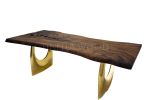 Live Edge Wooden Table, Walnut Wood Table, Wood Table Design | Dining Table in Tables by Tinella Collection. Item made of walnut with metal works with minimalism & contemporary style