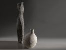 Contemporary Sculptural Tall Vase, Abstract Floor Art | Sculptures by Donatas Žukauskas. Item composed of cement & paper compatible with minimalism and contemporary style