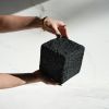 The Small Black Cube Sculpture | Sculptures by Carolyn Powers Designs. Item made of concrete compatible with minimalism and contemporary style