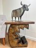 Ben's Cow Tabletop Sculpture | Sculptures by Gatski Metal. Item composed of steel in minimalism or country & farmhouse style