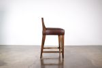 Modern Exotic Wood Stool in Leather by Costantini, Ecco | Counter Stool in Chairs by Costantini Design. Item made of wood with leather works with contemporary & modern style