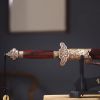 Cinnabar Ironwood Jian Estate Guardian Decor | Ornament in Decorative Objects by Dynasty Artisan. Item made of wood with copper works with contemporary & eclectic & maximalism style