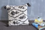 Set of 2-Ivory/Brown Table Tufted Cushion-Cotton | Pillows by Selligram. Item composed of cotton in mid century modern or japandi style