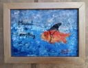 Mindset is everything | Oil And Acrylic Painting in Paintings by Elena Parau. Item composed of wood and paper in minimalism or country & farmhouse style