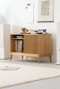 TONN Record Player Stand - Solid Oak Wood | Media Console in Storage by Mo Woodwork. Item composed of oak wood in minimalism or mid century modern style