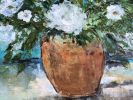 White Peonies - Large Floral Painting on Canvas | Oil And Acrylic Painting in Paintings by Filomena Booth Fine Art. Item made of canvas compatible with contemporary and country & farmhouse style