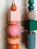 Celesté Pendant Geometric Wooden Beaded Modern Unique Boho | Pendants by Sand+Suede. Item made of wood with cotton