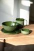 Handmade Porcelain Saucer. Green | Dinnerware by Creating Comfort Lab