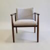 Vena Wide Sculptural Wooden Dining Chair | Chairs by Kleinhaus Furniture. Item made of wood with fabric works with minimalism & mid century modern style
