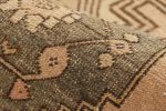 Vintage Oushak Rug in Beige-Brown, with Geometric Medallion | Area Rug in Rugs by Rug and Kilim